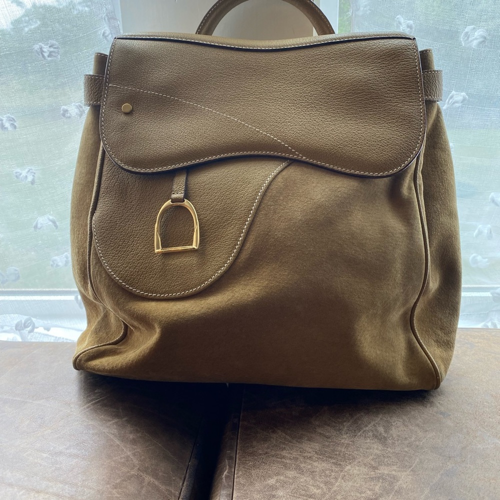 Gucci Brown Backpack with Gold Accent